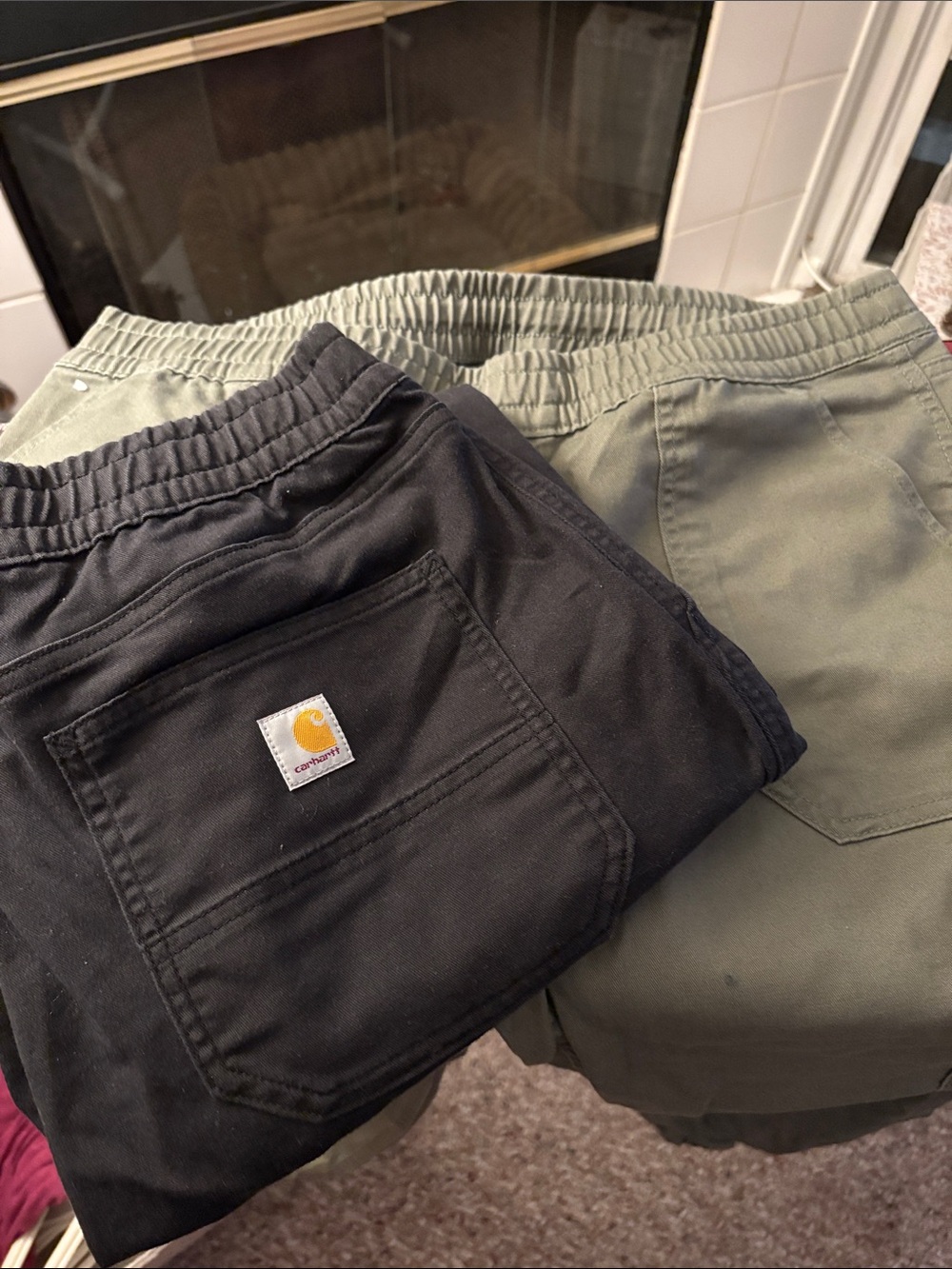 Carhartt Women’s Elastic Waist Pants- Black & Olive Green